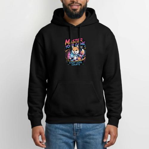 Cute Gamer Shiba Inu Level Up - Gildan Heavy Blend Adult Hoodie