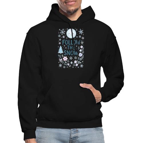 Follow the Snow – Cozy Winter Watercolor - Gildan Heavy Blend Adult Hoodie