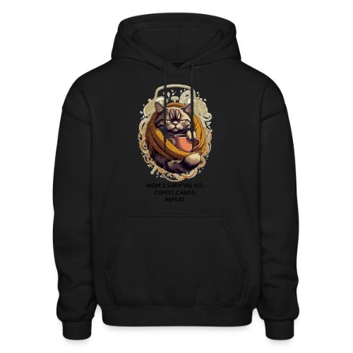 Powered by Sarcasm Cat Tee - Heavyweight Unisex Hoodie by Gildan