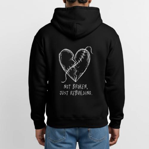 Not Broken Just Rebuilding Hoodie | Healing Heart - Heavyweight Unisex Hoodie by Gildan