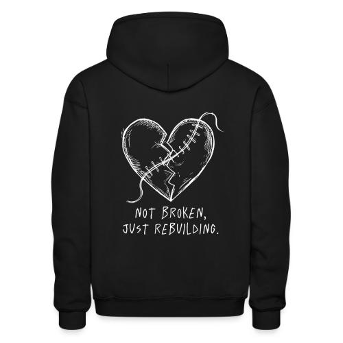 Broken Love Neon Heart - Gildan Heavy Blend Adult Hoodie