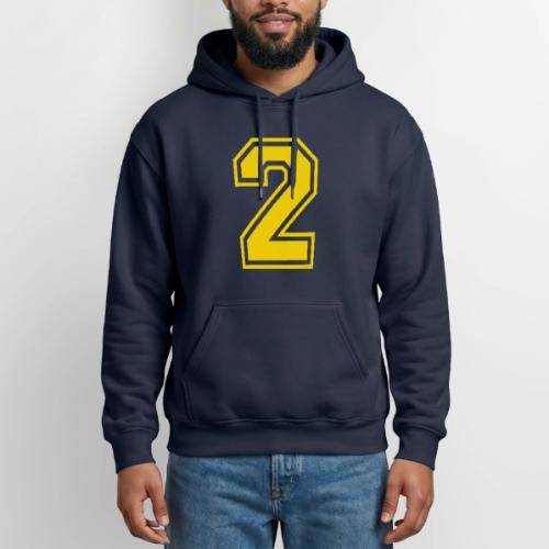 Number 2 in a classic athletic collegiate font - Gildan Heavy Blend Adult Hoodie