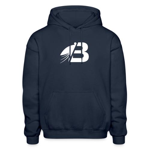 Bluefly Logomark - White - Heavyweight Unisex Hoodie by Gildan