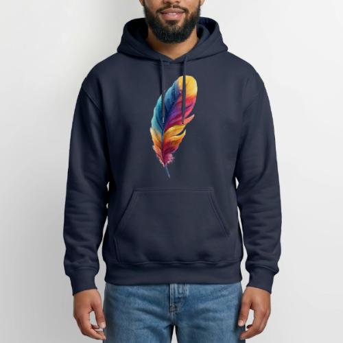 Rainbow Flight Feather - Heavyweight Unisex Hoodie by Gildan