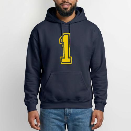 Number 1 in a classic athletic collegiate font - Gildan Heavy Blend Adult Hoodie