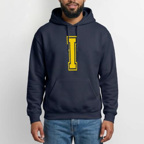 Letter I – Capital Athletic Alphabet Monogram - Heavyweight Unisex Hoodie by Gildan