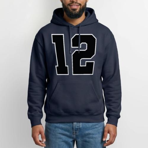 Varsity Number 12 Sports Design - Heavyweight Unisex Hoodie by Gildan