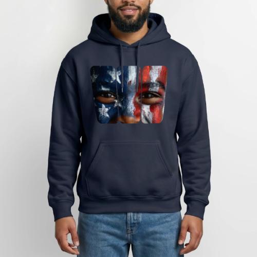 USA: Three Panels of Pride - Heavyweight Unisex Hoodie by Gildan