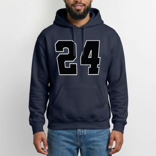 Varsity Number 24 College Font - Gildan Heavy Blend Adult Hoodie