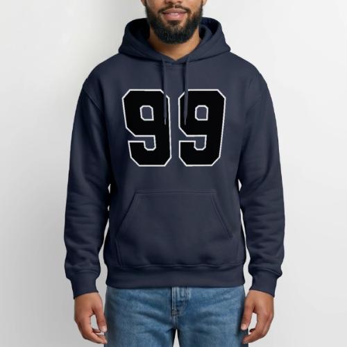 Varsity Number 99 Athletic Font - Heavyweight Unisex Hoodie by Gildan