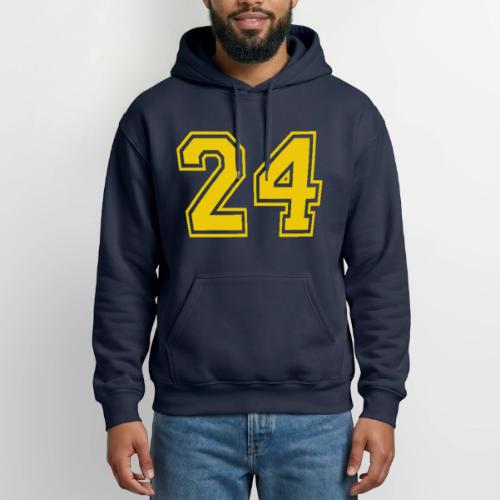 Number 24 in a classic athletic collegiate font - Heavyweight Unisex Hoodie by Gildan