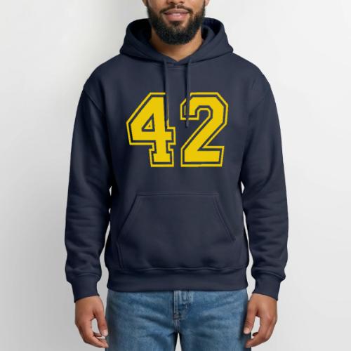 Number 42 in a classic athletic collegiate font - Gildan Heavy Blend Adult Hoodie