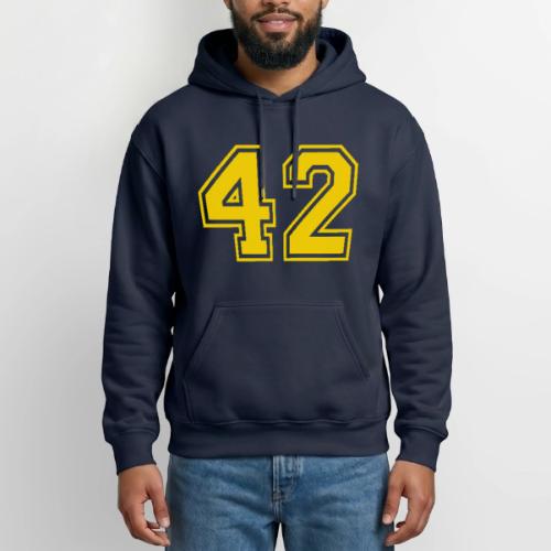Number 42 in a classic athletic collegiate font - Heavyweight Unisex Hoodie by Gildan