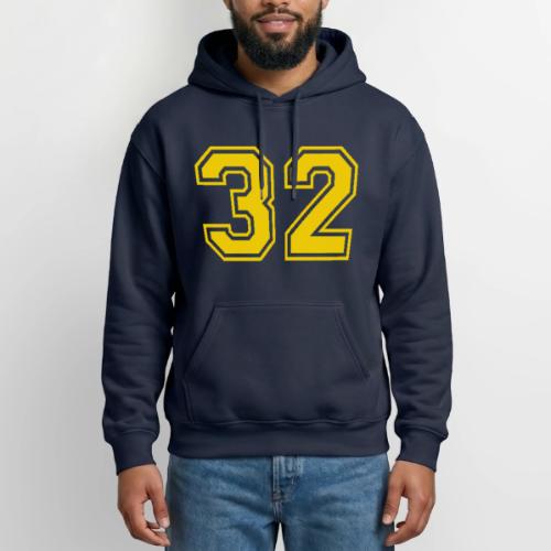 Number 32 in a classic athletic collegiate font - Gildan Heavy Blend Adult Hoodie