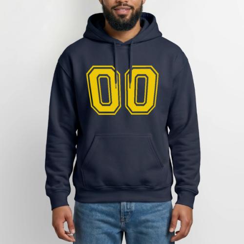 Number 00 in a classic athletic collegiate font - Gildan Heavy Blend Adult Hoodie