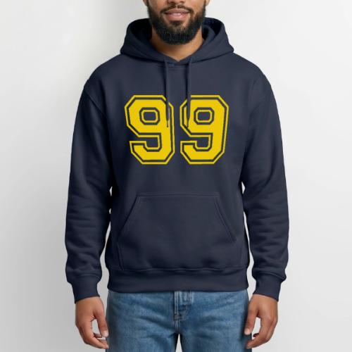 Number 99 in a classic athletic collegiate font - Heavyweight Unisex Hoodie by Gildan