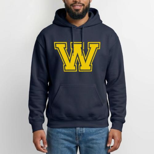 Letter W – Capital Athletic Alphabet Monogram - Gildan Heavy Blend Adult Hoodie