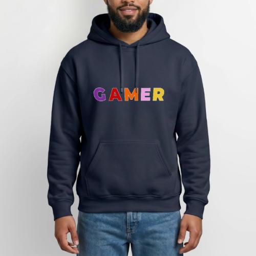 Multicolor GAMER Typography Design - Gildan Heavy Blend Adult Hoodie