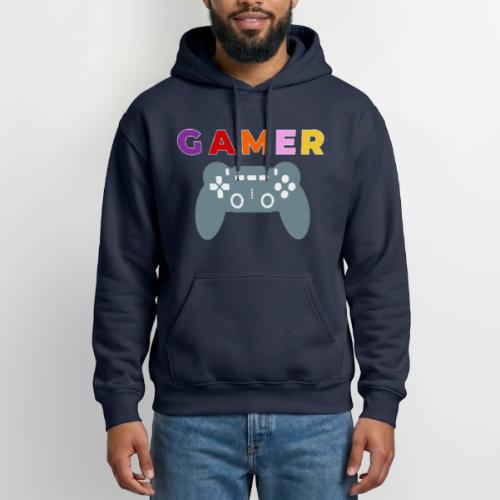Colorful Gamer Controller Graphic - Heavyweight Unisex Hoodie by Gildan