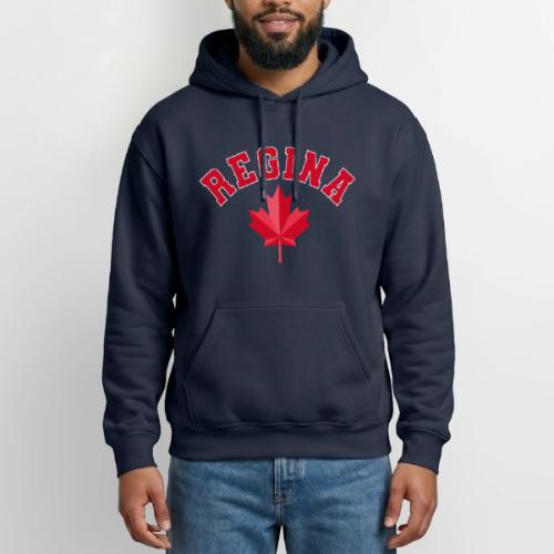 Regina with maple leaf - Heavyweight Unisex Hoodie by Gildan