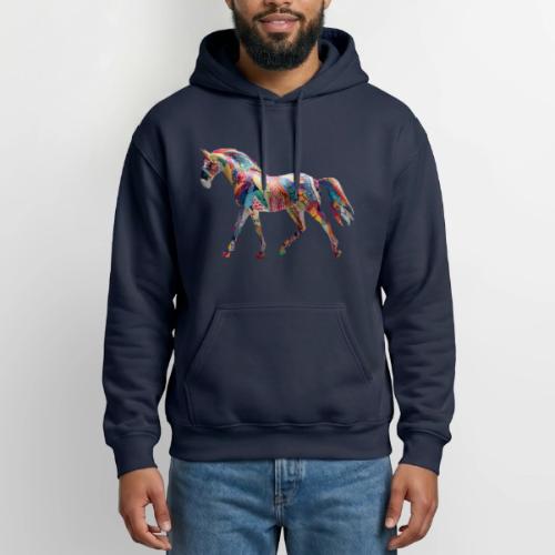 Colorful Abstract Horse Art Design - Heavyweight Unisex Hoodie by Gildan