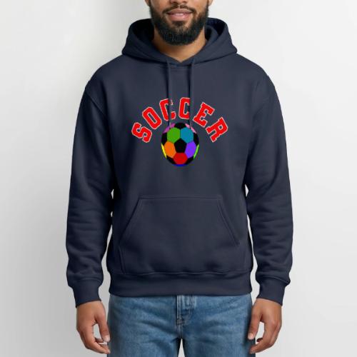 Soccer: Colorful Kick - Heavyweight Unisex Hoodie by Gildan