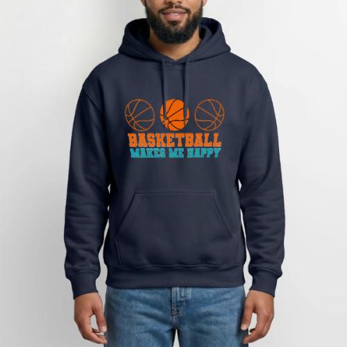 Basketball makes me happy - Gildan Heavy Blend Adult Hoodie