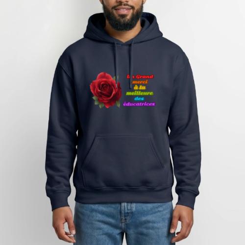 Thank You Educator: Pink and Rainbow Message - Heavyweight Unisex Hoodie by Gildan