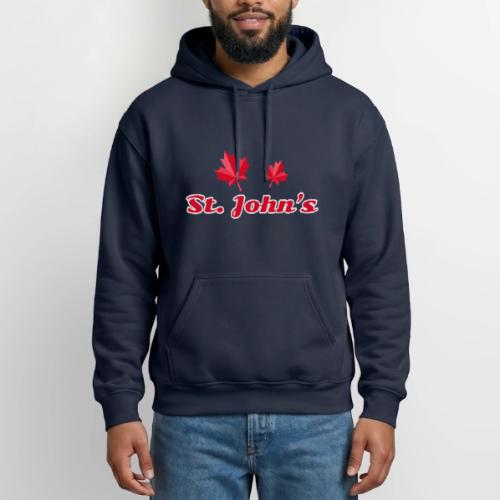 St. John's with two red maple leaves - Gildan Heavy Blend Adult Hoodie
