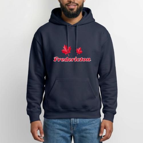 Fredericton with two red maple leaves - Gildan Heavy Blend Adult Hoodie