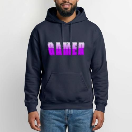 Gamer Purple Glossy Collegiate Design - Gildan Heavy Blend Adult Hoodie