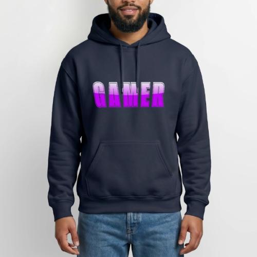 Gamer Purple Glossy Collegiate Design - Heavyweight Unisex Hoodie by Gildan