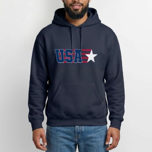 Star Stripe USA - Heavyweight Unisex Hoodie by Gildan