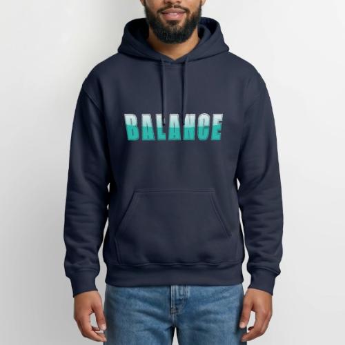 BALANCE Calm Teal Minimal Word Art Design - Heavyweight Unisex Hoodie by Gildan