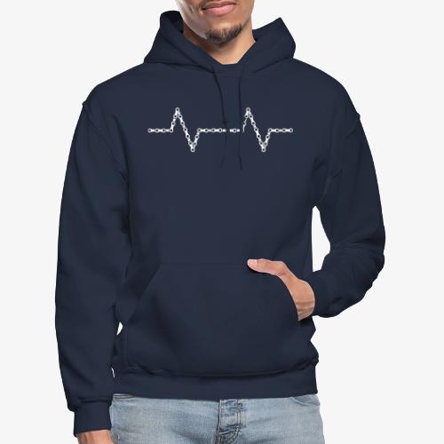 Bike Chain Heartbeat - Gildan Heavy Blend Adult Hoodie