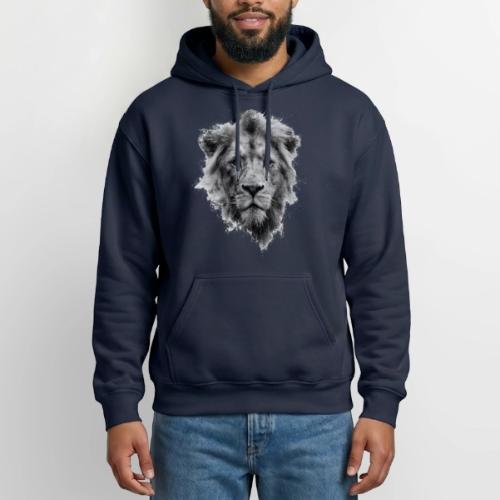 Lion: Monochrome King - Heavyweight Unisex Hoodie by Gildan