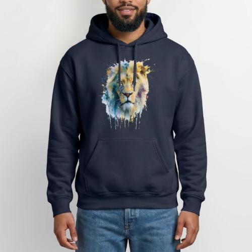 Splash-Art Lion Face - Gildan Heavy Blend Adult Hoodie