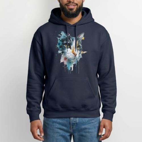 Watercolor cat face - Gildan Heavy Blend Adult Hoodie