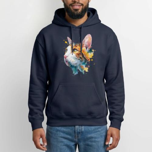 Cat: Feline Ink Burst - Heavyweight Unisex Hoodie by Gildan