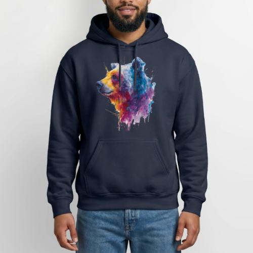 Watercolor Bear Portrait - Gildan Heavy Blend Adult Hoodie