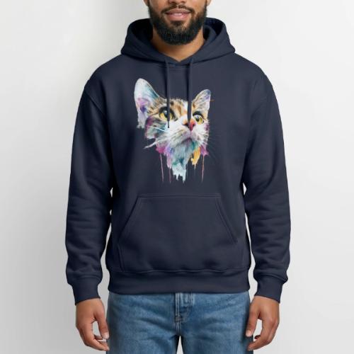 Chromatic Cat Splash - Heavyweight Unisex Hoodie by Gildan
