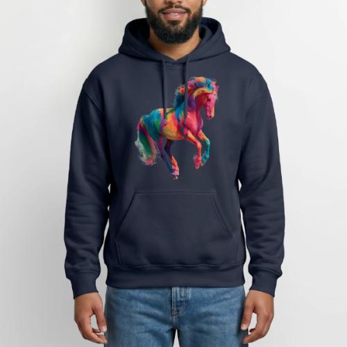 Colorful Paint Splatter Horse Art - Heavyweight Unisex Hoodie by Gildan