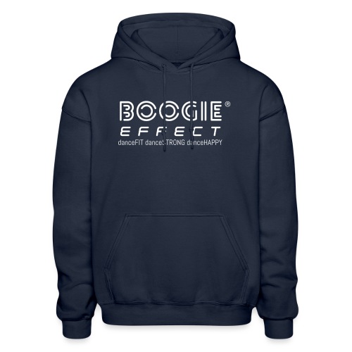 boogie effect fit strong happy logo white - Gildan Heavy Blend Adult Hoodie