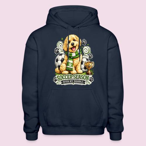 Soccer Season With My Doodle Goldendoodle Dog - Gildan Heavy Blend Adult Hoodie