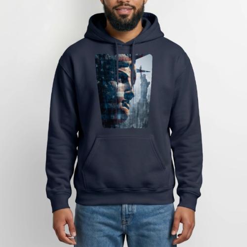 USA: Liberty in Three Visions - Heavyweight Unisex Hoodie by Gildan