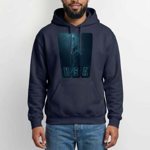 Neon Liberty USA Triptych - Gildan Heavy Blend Adult Hoodie
