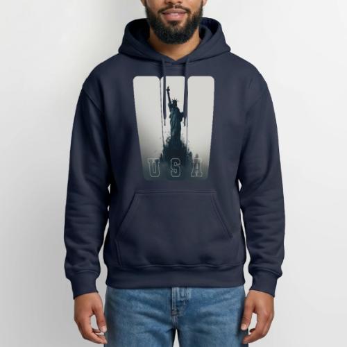 USA: Liberty Rising Over Manhattan - Gildan Heavy Blend Adult Hoodie