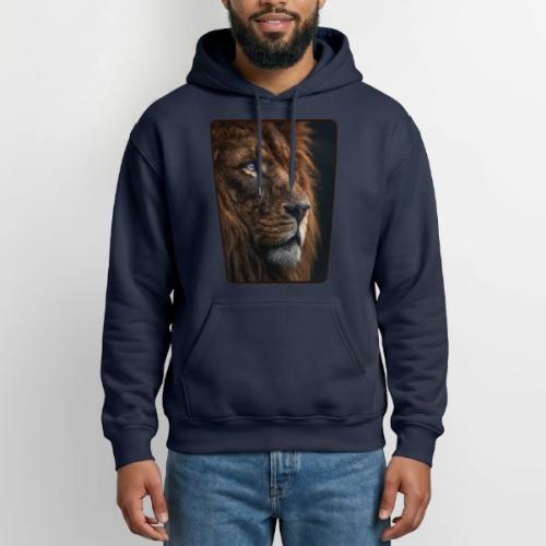 Lion Portrait Majestic Wildlife Design - Heavyweight Unisex Hoodie by Gildan