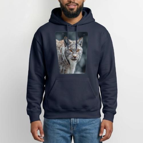 Lynx Portrait Piercing Eyes Design - Heavyweight Unisex Hoodie by Gildan