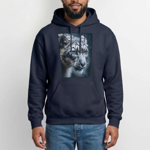 Snow Leopard Blue Eyes Design - Gildan Heavy Blend Adult Hoodie